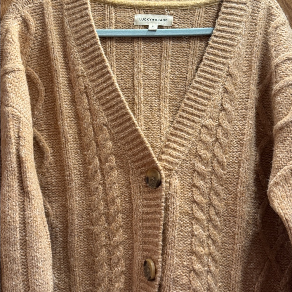 Lucky Brand Brown Cable Knit Sweater XL